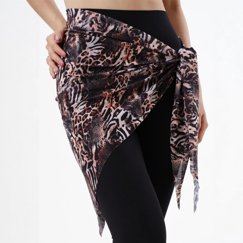 جديد تشاتشا ليوبارد تنّورة ملفوفة التعادل اللاتينية تنورة رقص المرأة رومبا قاعة الرقص التنانير مرحلة الرقص ملابس تدريب SL13595