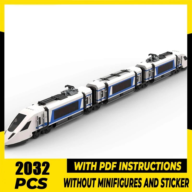 

Railway Train Model Moc Building Blocks High Speed Train 2 Model Technology Model Bricks DIY Assembly Holiday Toys Set Gifts