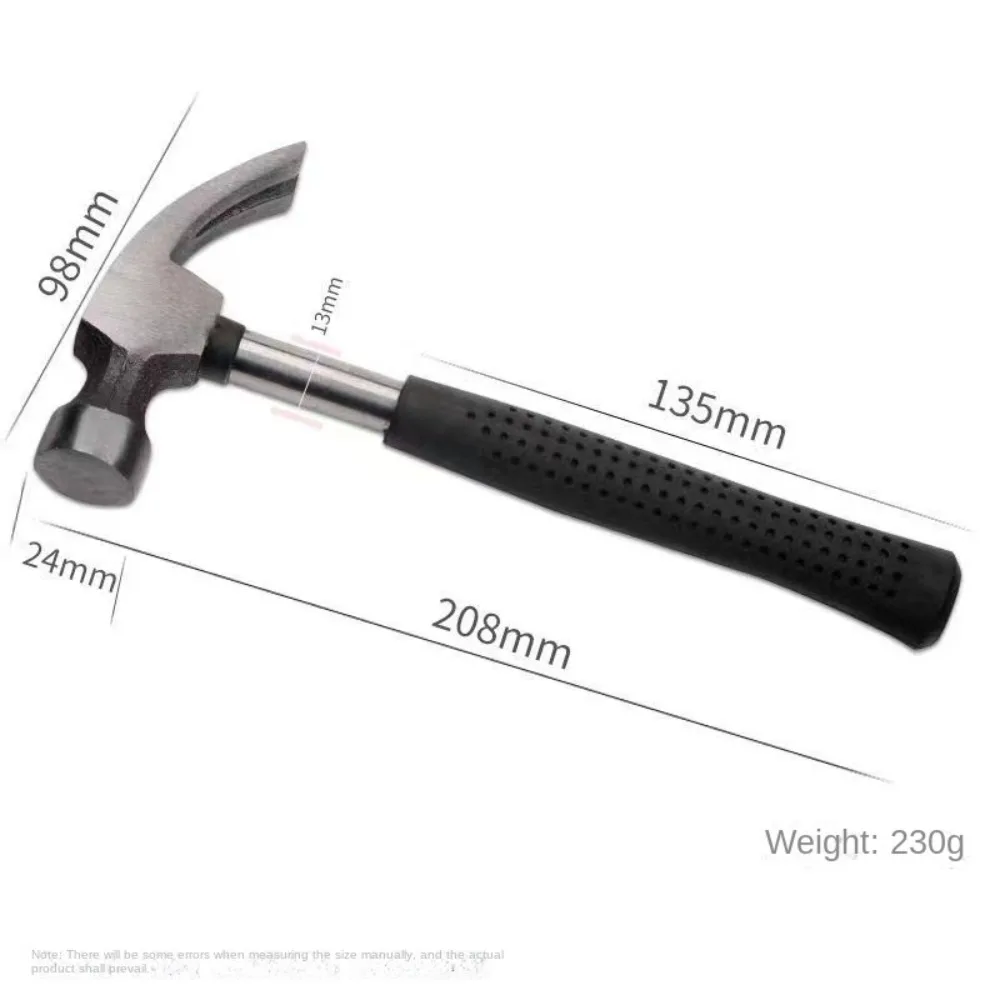 Claw Hammer Multi-function Steel Pipe Handle Hammer Safety Hammer For Traceless Nails Window Breaker Household Hardware Tools