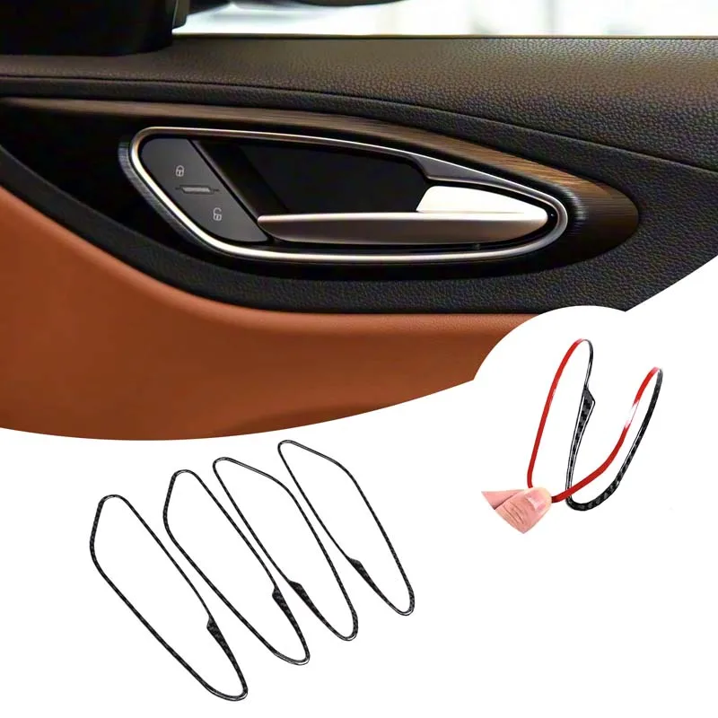 

Inner Door Handle Frame Trim Sticker Door Handle Bezel Decoration Car Interior Accessories For Alfa Romeo Giulia 952 2017-2019