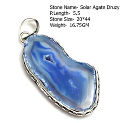 Genuine Labradorite Amazonite Turquoise Agate Dentrite Opal Blue Topaz Pendant Silvers Overlay over Copper