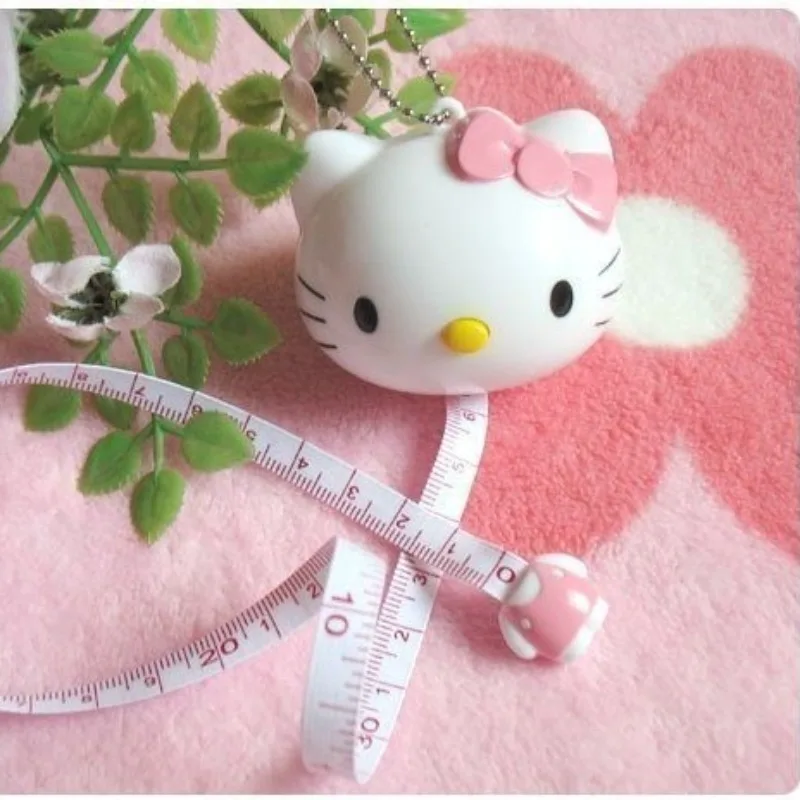 Cute Hello Kitty Cartoon Measuring Tape, Retractable Ruler and Mini Pendant for Students and Girls