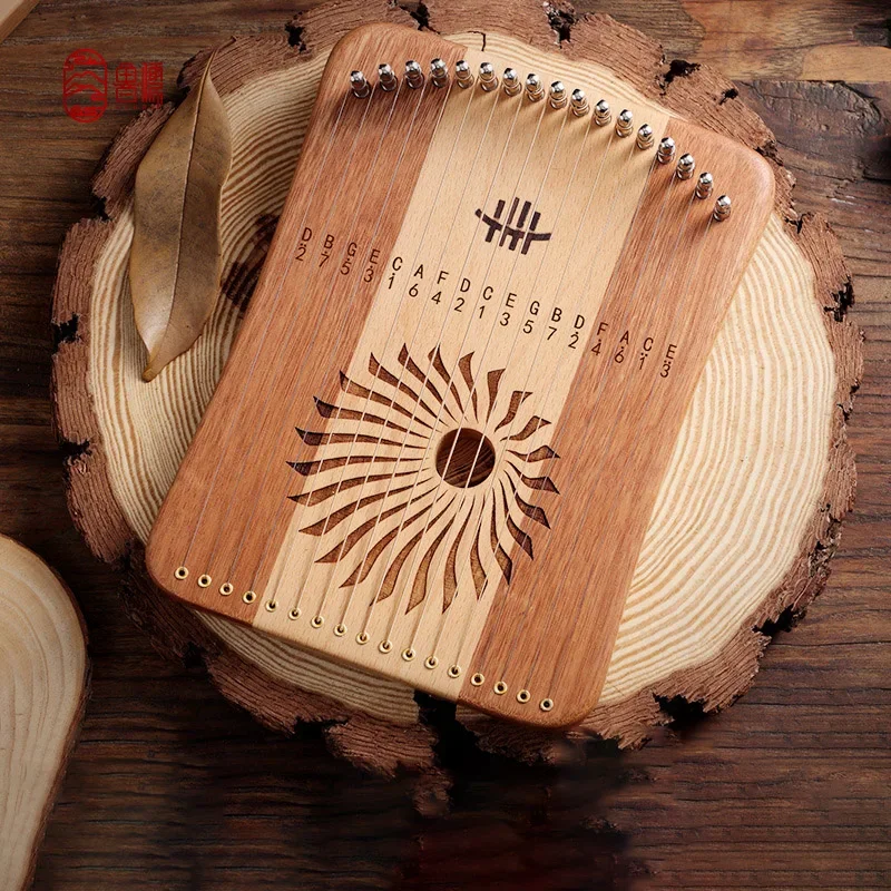 

Lyre 31 Strings Mini Thumb Kalyre 17 Kalimba Strings Finger Harp Wood Creative Finger Lyre Beginner Musical Instrument Gift