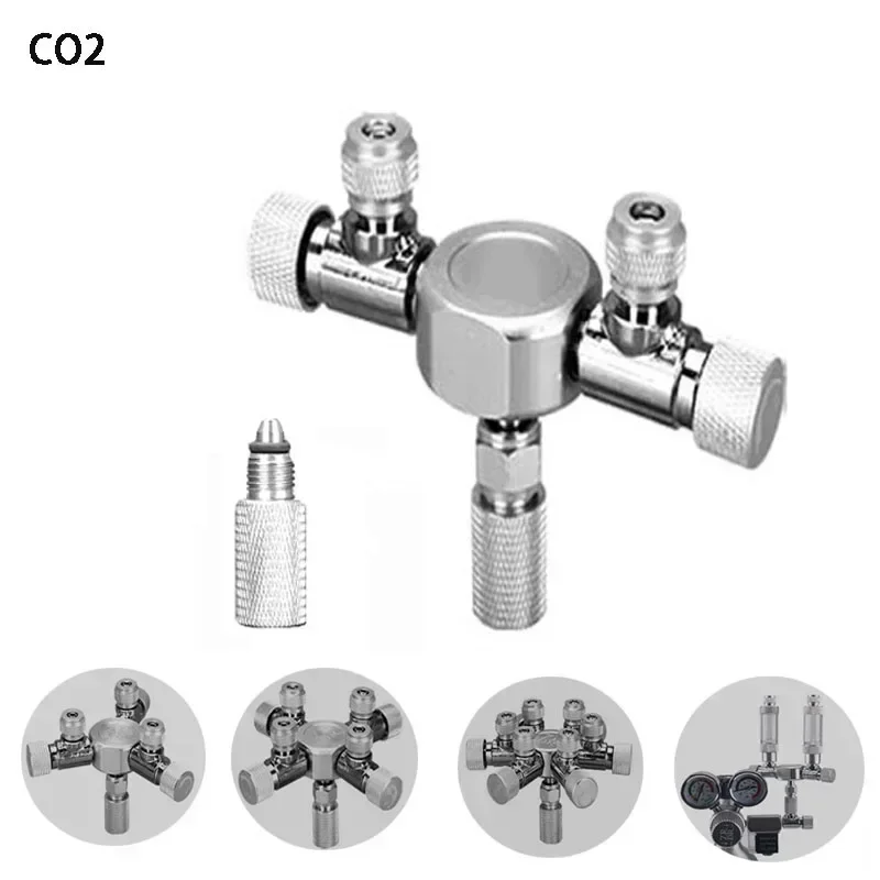 

Stainless steel multi-channel aquarium CO2 separator distributor check valve fish tank CO2 generator regulator accessories