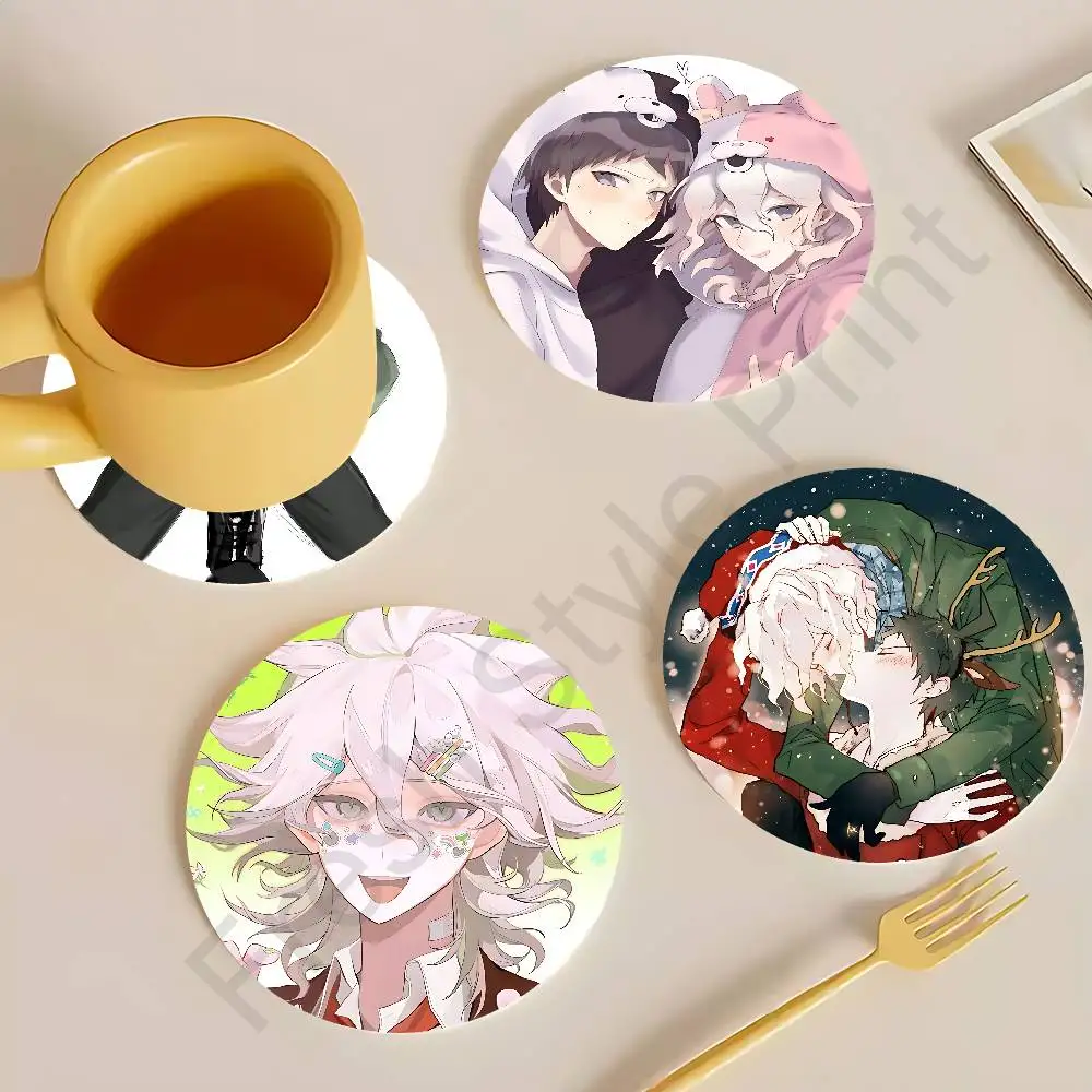 

N-Nagito H-Hajime Komahina Wooden Coasters 10cm Round Cosplay Fans Collect Friends Gifts