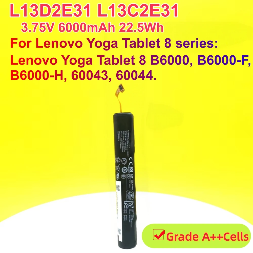 Factory Direct L13D2E31 L13C2E31 Tablet Battery For Lenovo Yoga Tablet 8 B6000-F B6000-H 60043 60044