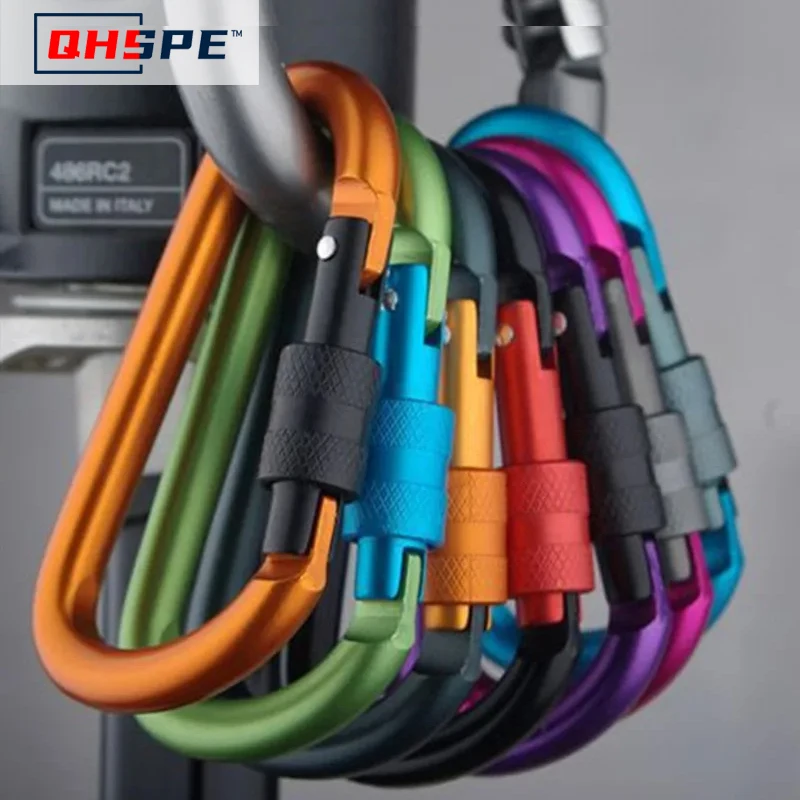 1pcs D Shape Hook Escape Supplies Carabiner Fast Hanging Nut Buckle Rock Outdoor Survival Gear Camp Mountaineering Ring Hook