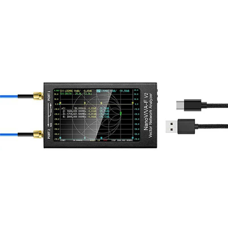 NanoVNA-F V2 벡터 네트워크 분석기, 50KHz-3GHz 안테나 분석기, HF VHF UHF VNA, 5000MAh 측정 S 파라미터, HOT