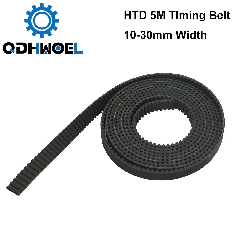 QDHWOEL HTD-5M Open Belt 5M Timing Belt 5M-15 20 25 30mm Polyurethane for CO2 Laser Engraving Cutting Machine