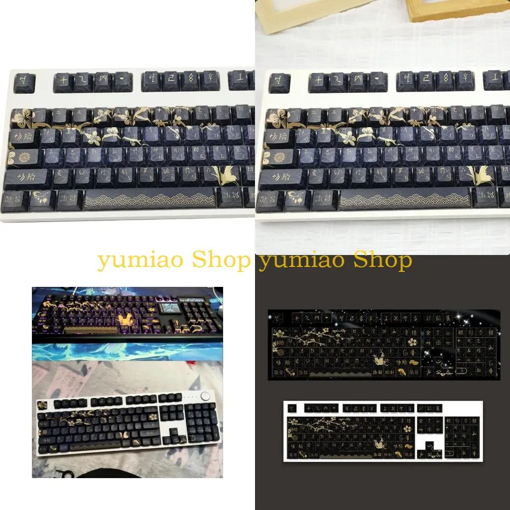 587B 108Keys Full Set Customizeds PBT Dawns Theme Keycap Dye Sublimations Keycaps for 60 80 61 64 68 75
