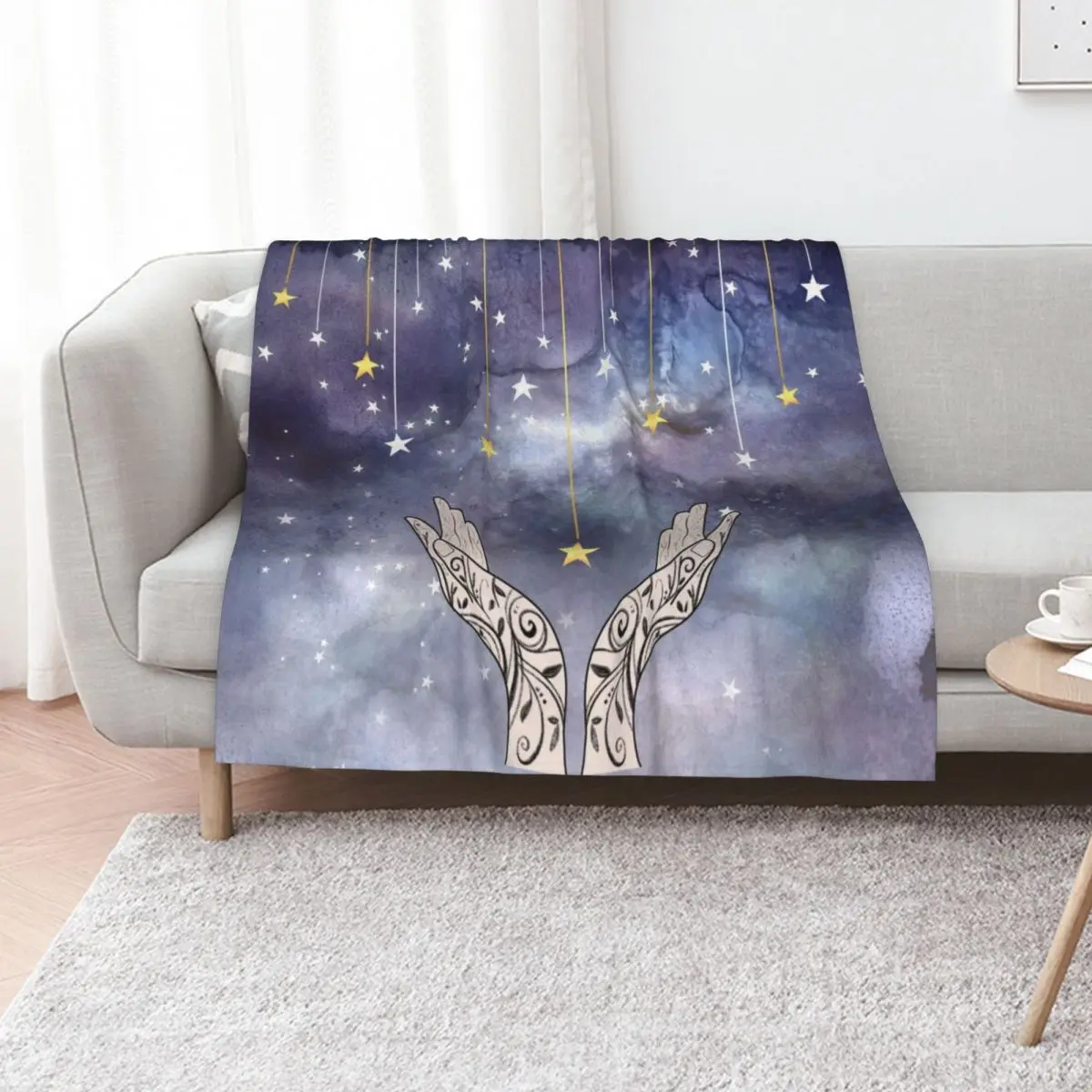 

Falling Stars - ACOTAR Throw Blanket Sofa Throw Weighted Thermal Designers Blankets