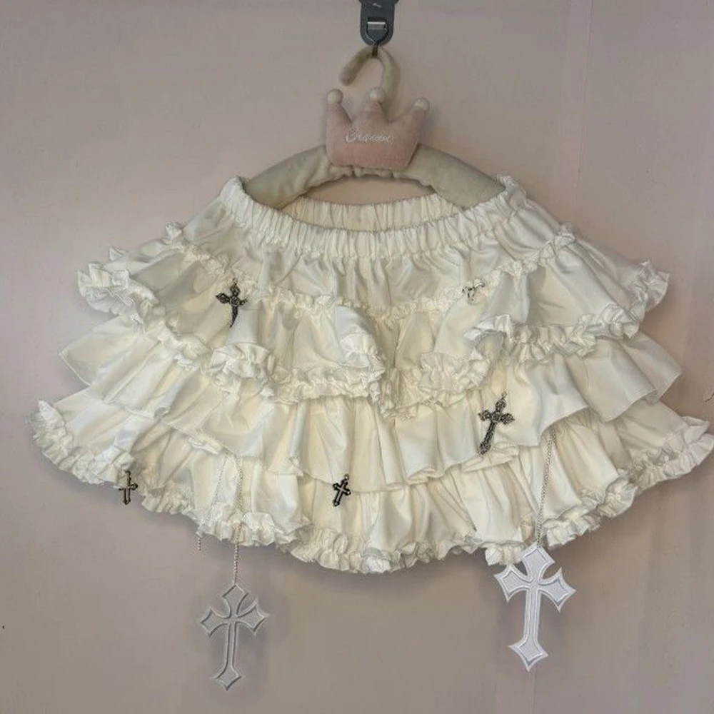 Gothic Y2K Elastic Waist Harajuku Y2K Mini Skirt Women's Spicy Girl Chic Ruffle Subcultural Skirt Design Retro Cake Skirt Lolita - view 4