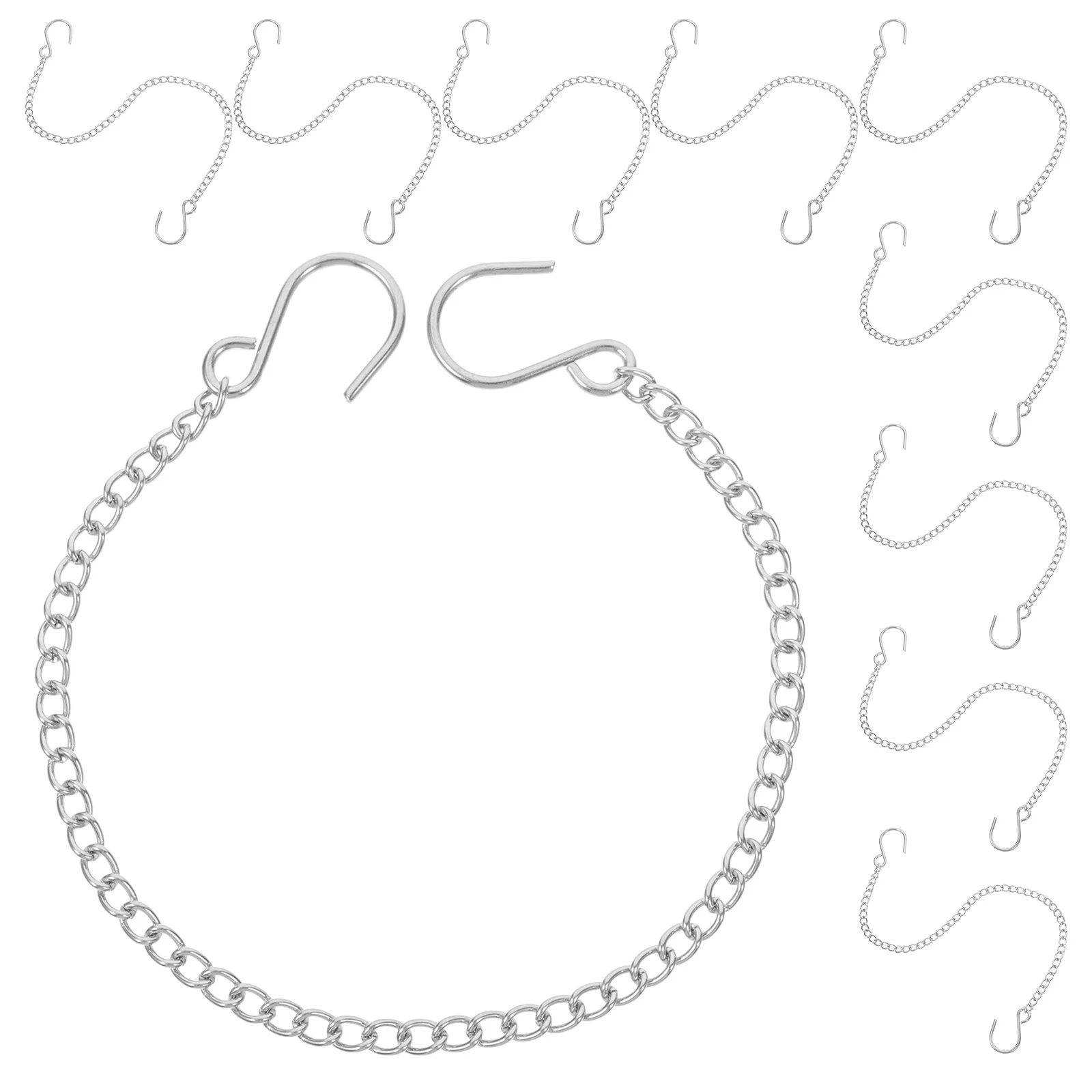 10 قطعة سلاسل معلقة من الفولاذ المقاوم للصدأ طويلة الأمد مع خطافات لأغراض مختلفة حديقة ديكور سلسلة نباتية سلسلة معلقة