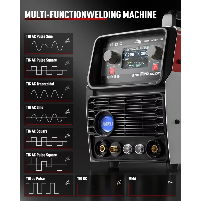Welding Machine 110V/220V LCD AC DC TIG Aluminium Pulse COLD