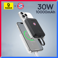 Baseus Magnetic Power Bank 10000mAh 30W With USB Type C Cable External Charger Battery Fast Charge Powerbank 【Bayern Version】