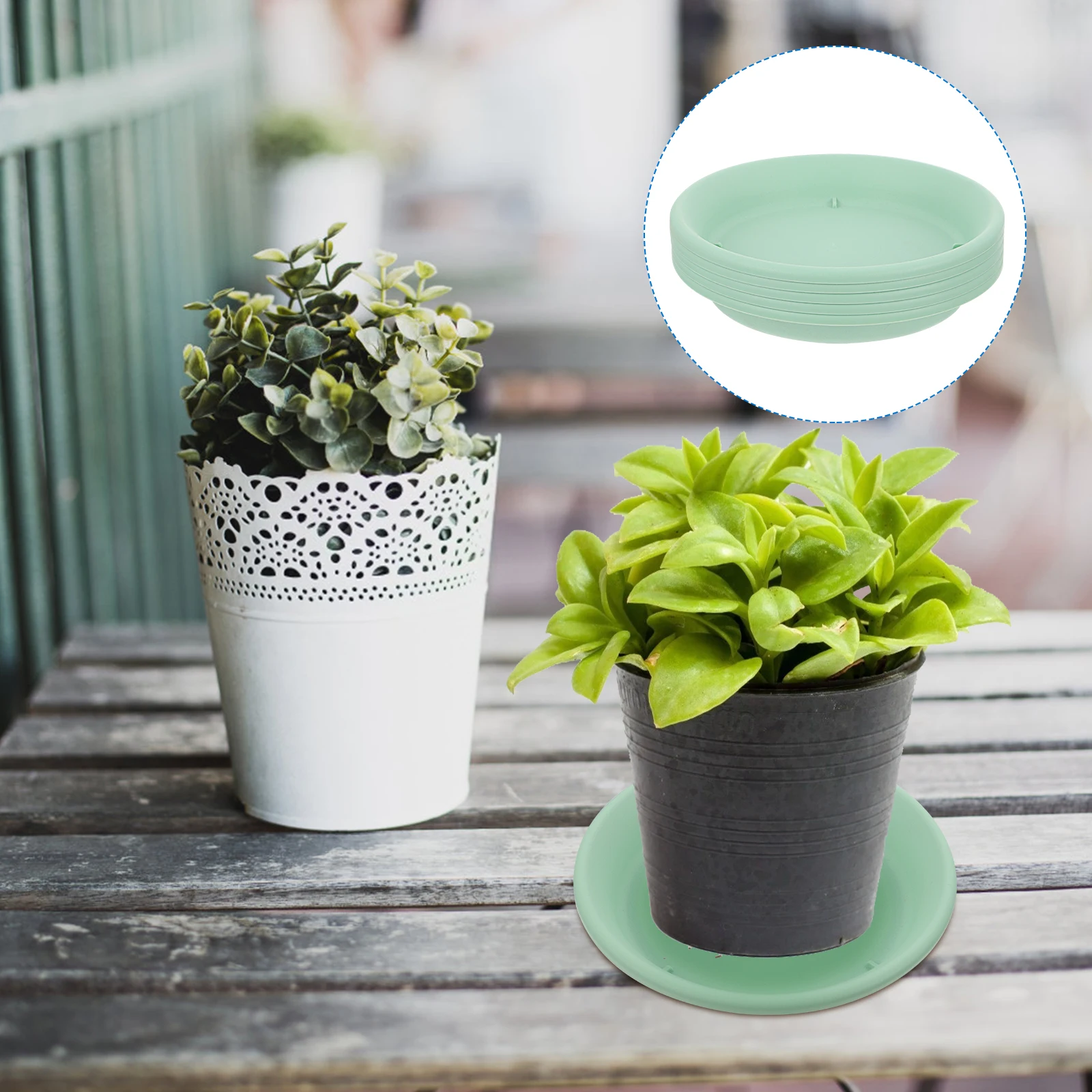 

Flowerpot Tray Planter Base Saucer PP Resin Material Long Service Life Use Durable Easy Storage Household Green