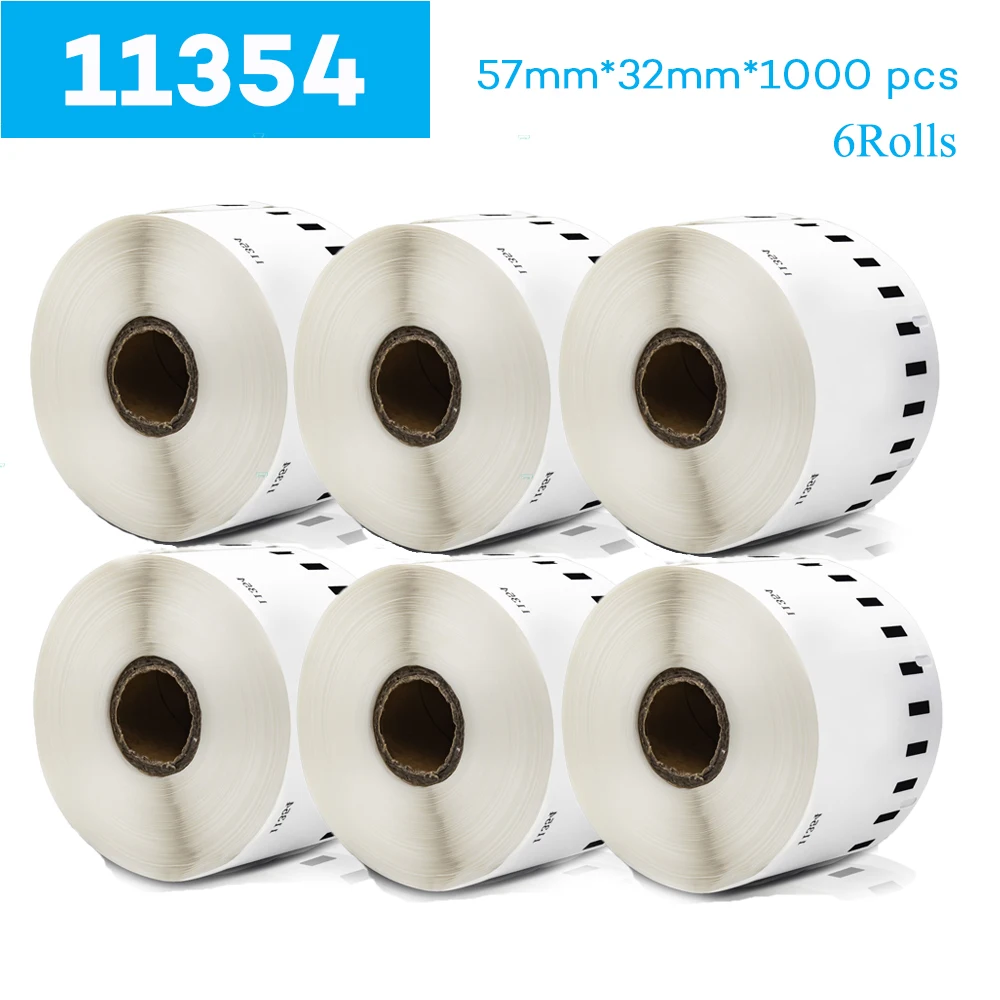 6rolls-compatible-dymo-labels-11354-roll-paper-57mm-32mm-1000pcs-for-dymo-labelwriter-lw-450-450-turbo-label-printer
