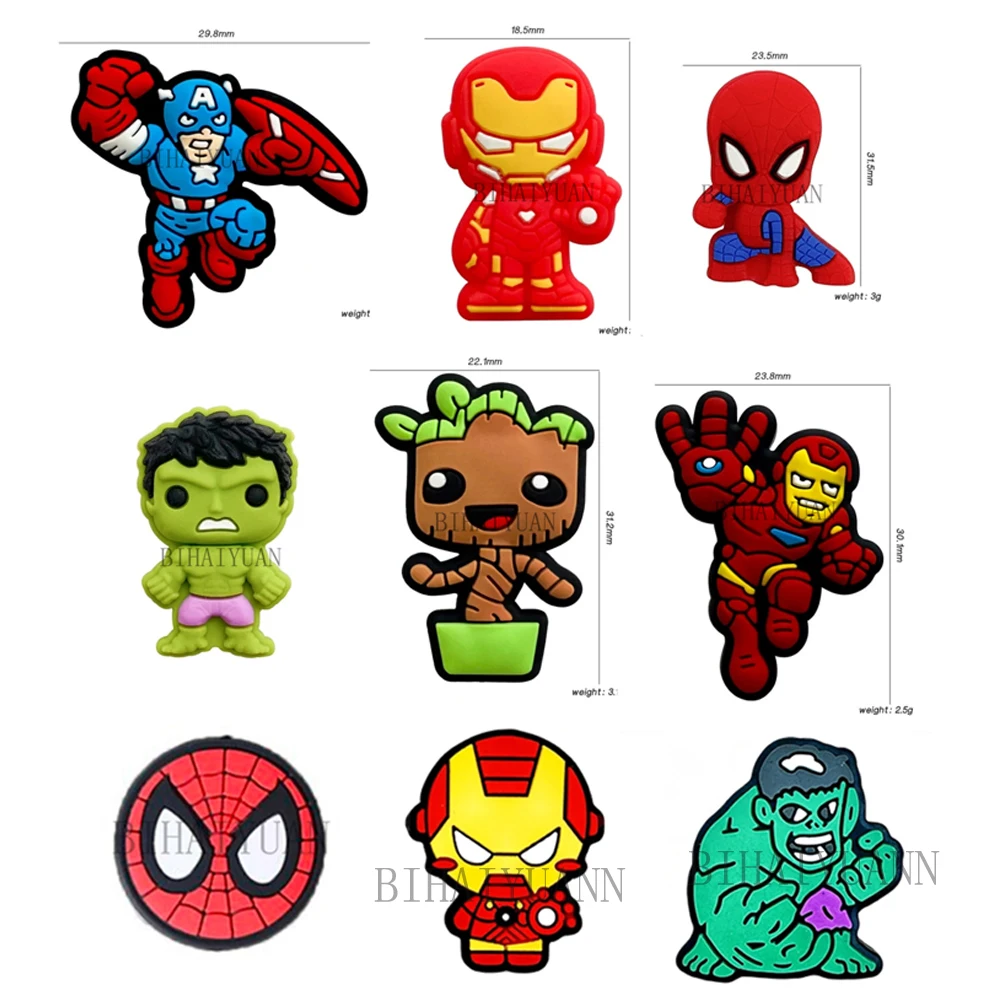 10pcs spiderman hulk focal Silicone beads super hero Teether Jewelry Beads Food Grade For pen Pacifier Chain