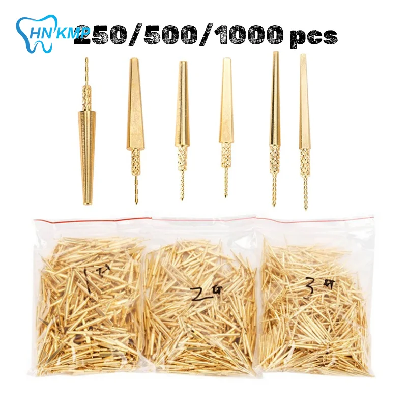 

250/500/1000 шт., латунные штифты для дюбеля для стоматологической лаборатории с шипами, латунные штифты для гипсового камня, модель работы, стоматологический материал