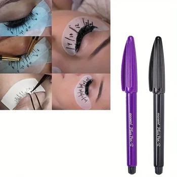 1Pcs Eyelash Extension Fixed Point Marker Pen, Tattoo Skin Marker Pen, Black & Purple…