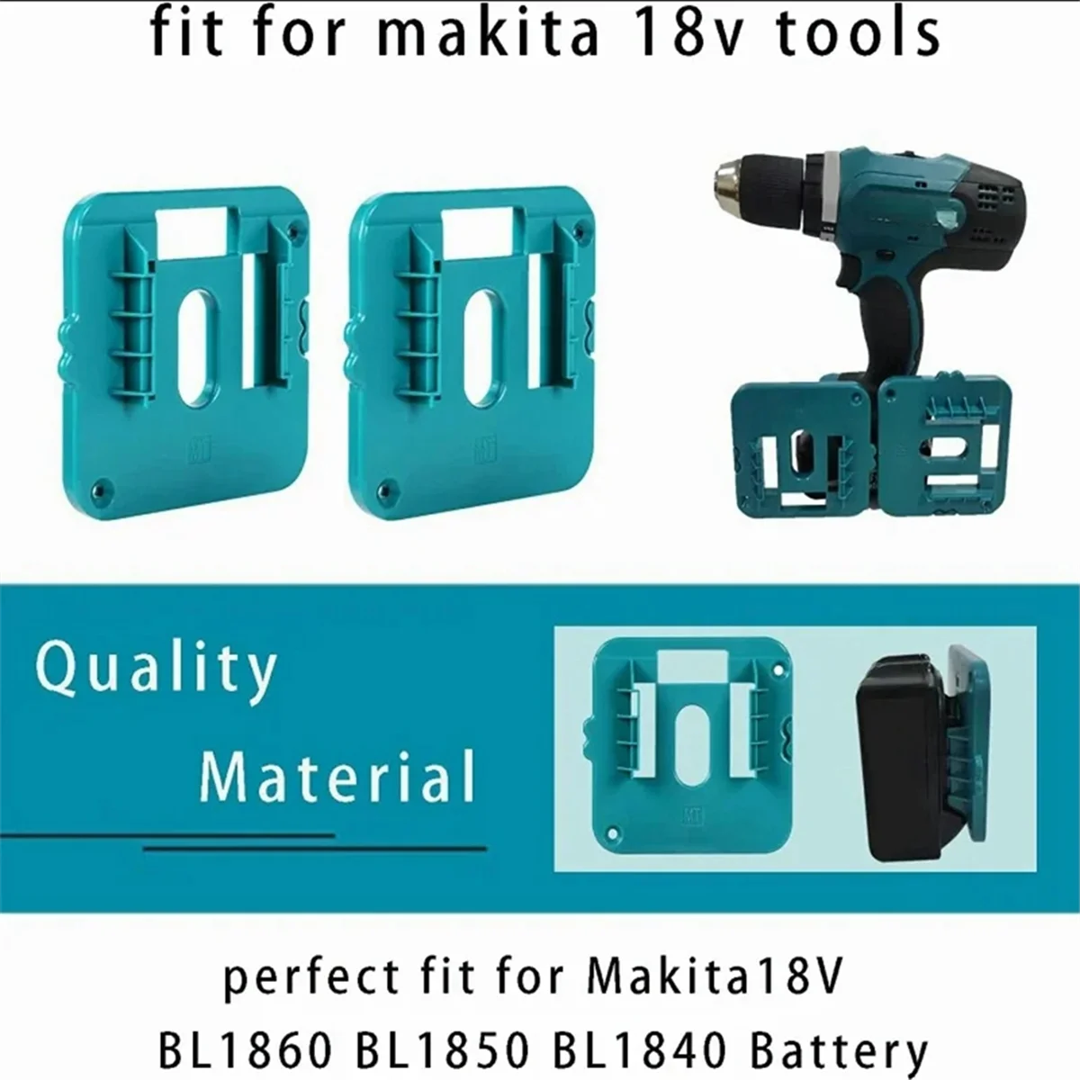 5PCS Battery Holder for Makita 18V Li-Ion Battery Storage Mounts Dock Holder Fit for Makita BL1860 BL1850 BL1840 BL1830