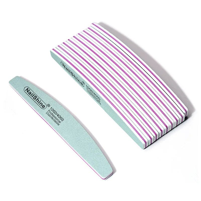 5/10 peças Bloco de Lixa para Unhas em Forma de Meia Lua 1000/4000 Grit, Esponja para Polimento de Gel UV, Ferramenta Profissional para Manicure