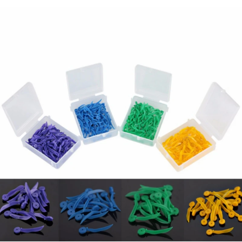 400Pcs Disposable Dental Tooth Gap Wedges End Circular Holes Plastic Arc Refill Wedges Dentistry Consumable