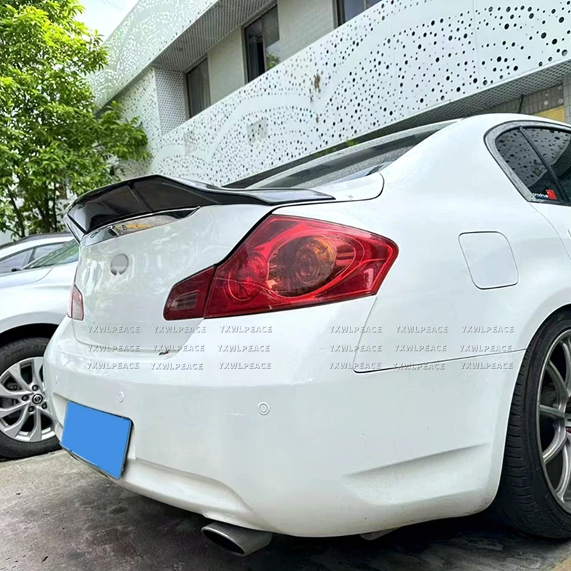 

For Infiniti G25+35 G37 Q40 4 Door 2007 - 2015 R Style Real Carbon Fiber Rear Trunk Lip Spoiler Wing Car Accessories