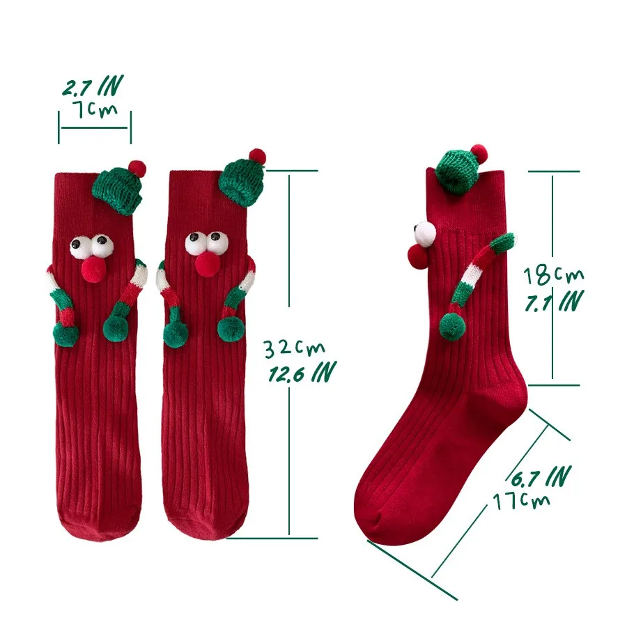 1pc frauen weihnachts socken niedliche magnetische mittel rohr karikatur socken mittel rohrs ocken lustige socken hunted anzeigec je je st arheft geschenk косплей аниме