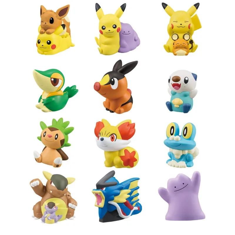Genuine Bandai Pokemon Finger Puppet Complete Set (12 Characters) 30th Anniversary Special Episode 02 Kids Toy Gift in Stock