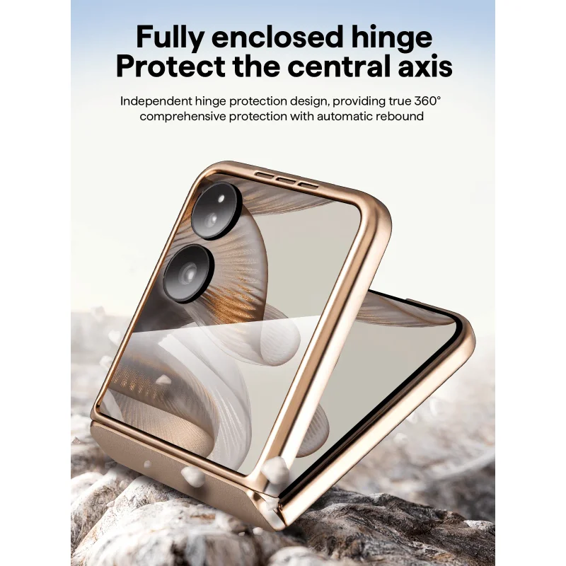 Etui na Xiaomi Mix Flip, wysokiej jakości skóra, automatyczny mechanizm odbicia, ochrona zawiasów sprężynowych, odporny na wilgoć, powłoka z wyraźnym uchwytem, etui z klapką. — zdjęcie produktu 5