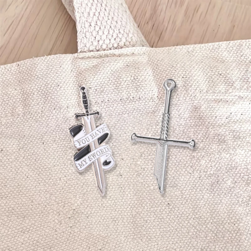 The Lord of the Rings Narsil Sword Pin Vintage Metal Badge with Broken Blade Design Fantasy Movie Merchandise For Men Women