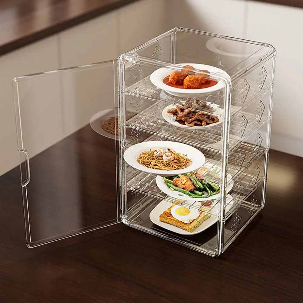 New Acrylic Food Cover Multipurpose Transparent Cup Holder Smooth Surface Kitchen Storage Box Kitchen Countertop Storage