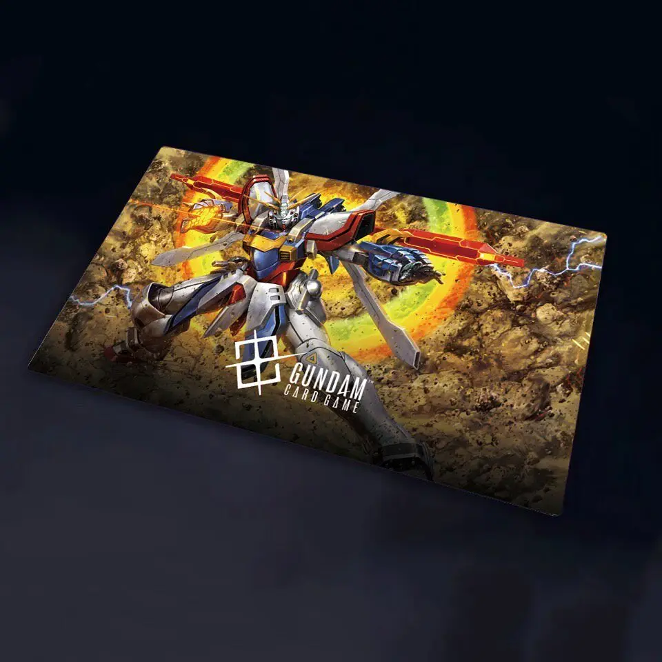 600x350mm Suitable for God Gundam Domon Kasshu Trading Card Playmat 1.5mm Seamless Edge Face Flash Single Board Game Card Mat