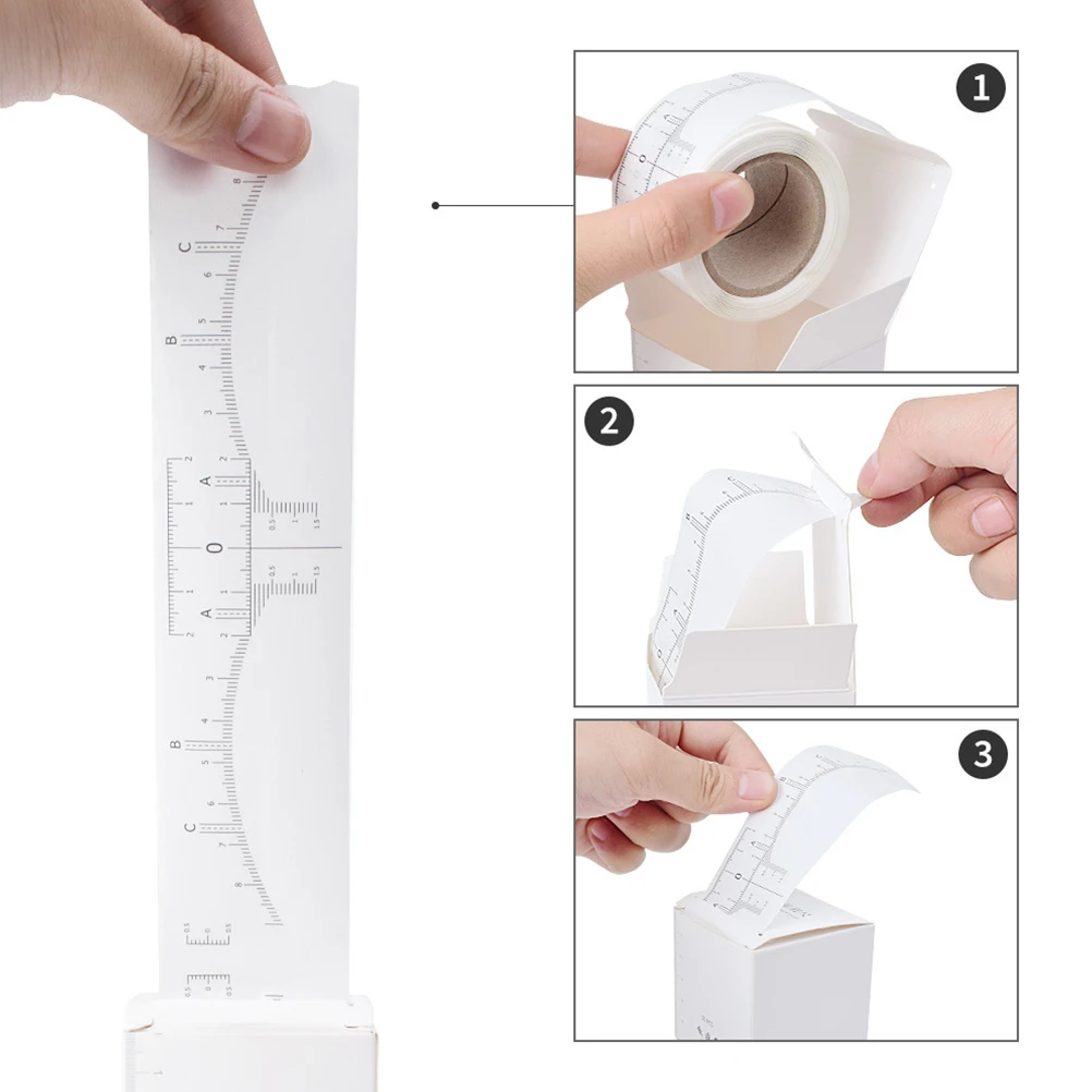 

Eyebrow Measuring Sticker Shaping Template Scale Ruler Stickers Stick-on Brows Woman Paper Measure Tool Measurement