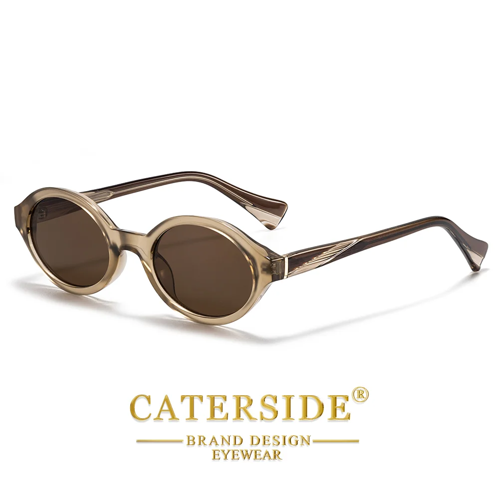 CATERSIDE Retro Damen-Sonnenbrille mit ovalen Gläsern und hochwertigen, dicken Rahmen, Herren-Brille für Outdoor-Fahrten, modische Street-Style-Brille, UV40 – Detail 14