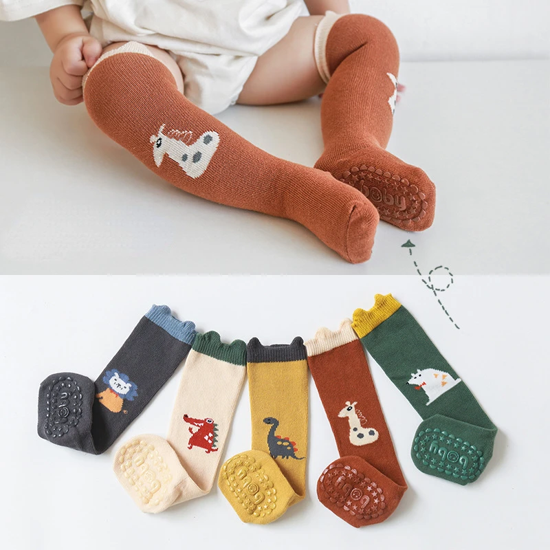

New Infant Baby Girls Boys Soft Cotton Children Socks Kids Knee High Cute Printing Long Sock Candy Color Toddler Newborn Socken