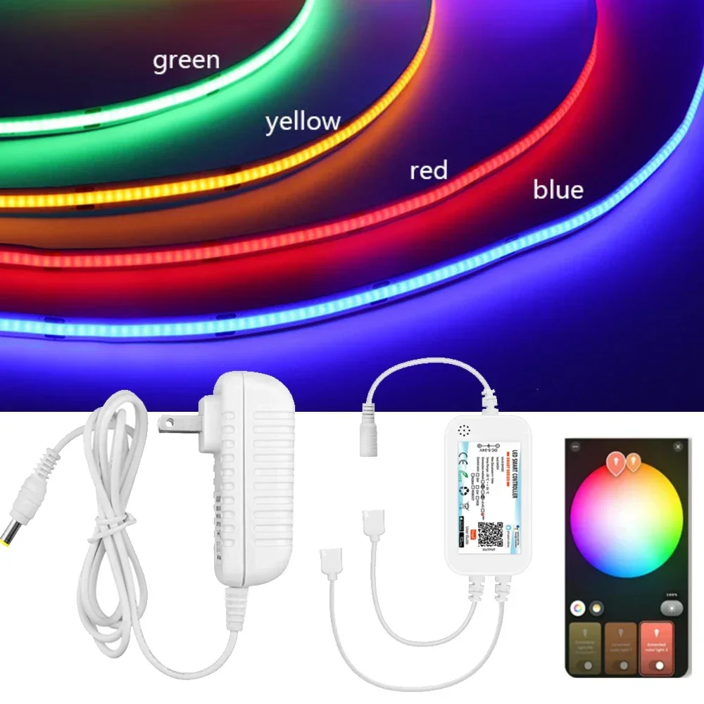 Zigbee 3.0 DC24V COB RGB LED Strip RA90 High Density Flexible LED Lights 840leds/m Home Decor for Smartthings/Tuya Zigbee/Alexa