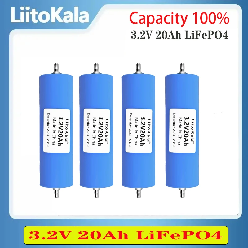 Original LiitoKala 3.2V LiFePO4 Battery 20Ah for 4S 12V 24V Solar and wind energy systems Motorcycle Car motor batteries