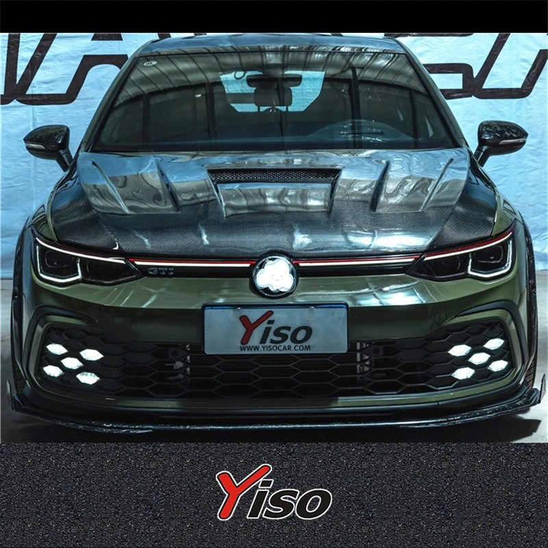 

Suitable for GOLF 8 R GTI Rline Yiso Modified encirclement Aerodynamic kit GOLF 8 R GTI Rline carbon fiber Yiso Engine Cover