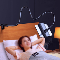 Phone Clip on Stand Holder with Grip Flexible Long Arm Gooseneck Tablet Lazy Bracket Mount Clamp for iPad Pro Support 4-11 inch