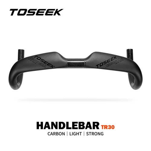 TOSEEK-Manillar de bicicleta de carretera de carbono, ZXB-TWO, 400/420/440mm, UD mate, enrutamiento interno, manillar de bicicleta de carretera, piezas de bicicleta