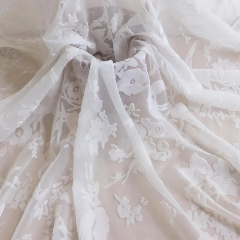 Woven brocade velvet imitation silk rotten flower fabric dress women's textile