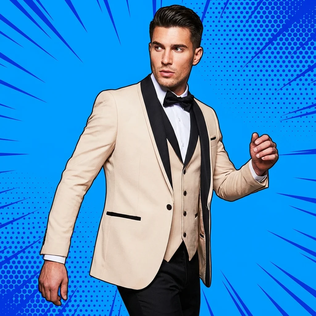 

Мужские костюмы 2026: Свадебные и деловые смокинги с двойным шалевым воротником, 3 предмета (пиджак+брюки+жилет), приталенный крой, для торжественных мероприятий