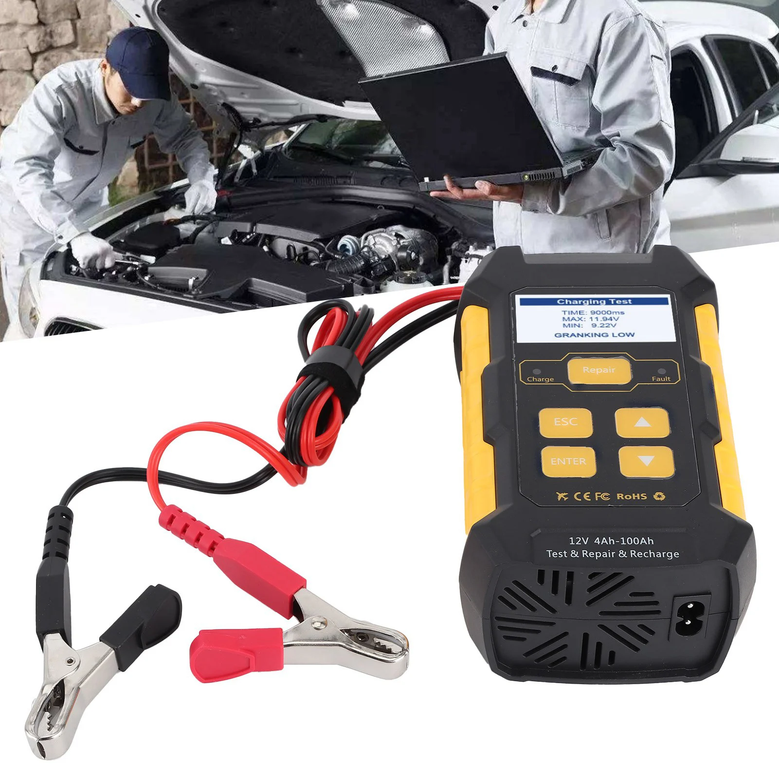 Car Battery Tester Charger Maintainer Automotive Load Analyzer Cranking Charging System Test ToolAU Plug 240V