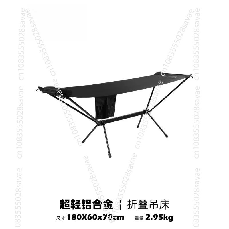 

Outdoor Folding Hammock Anti-rollover Portable Outdoor Camping Leisure Folding Bed Single Person with Side Pockets