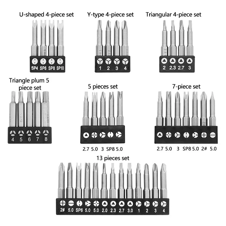 4/5/7/13PCs Speziell geformte Schraubendreher-Bits Schlitz Phillips Dreieck Magnetische Charge Kopf Innere Kreuz drei Punkte Schraubendreher – Detail 8