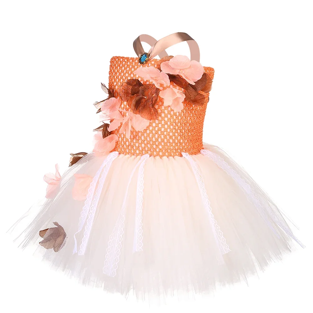 Princess Moana Costume for Girls Hawaiian Themed Birthday Party Tulle Tutu Dress Flowers Crown Kids Halloween Carnival Costumes