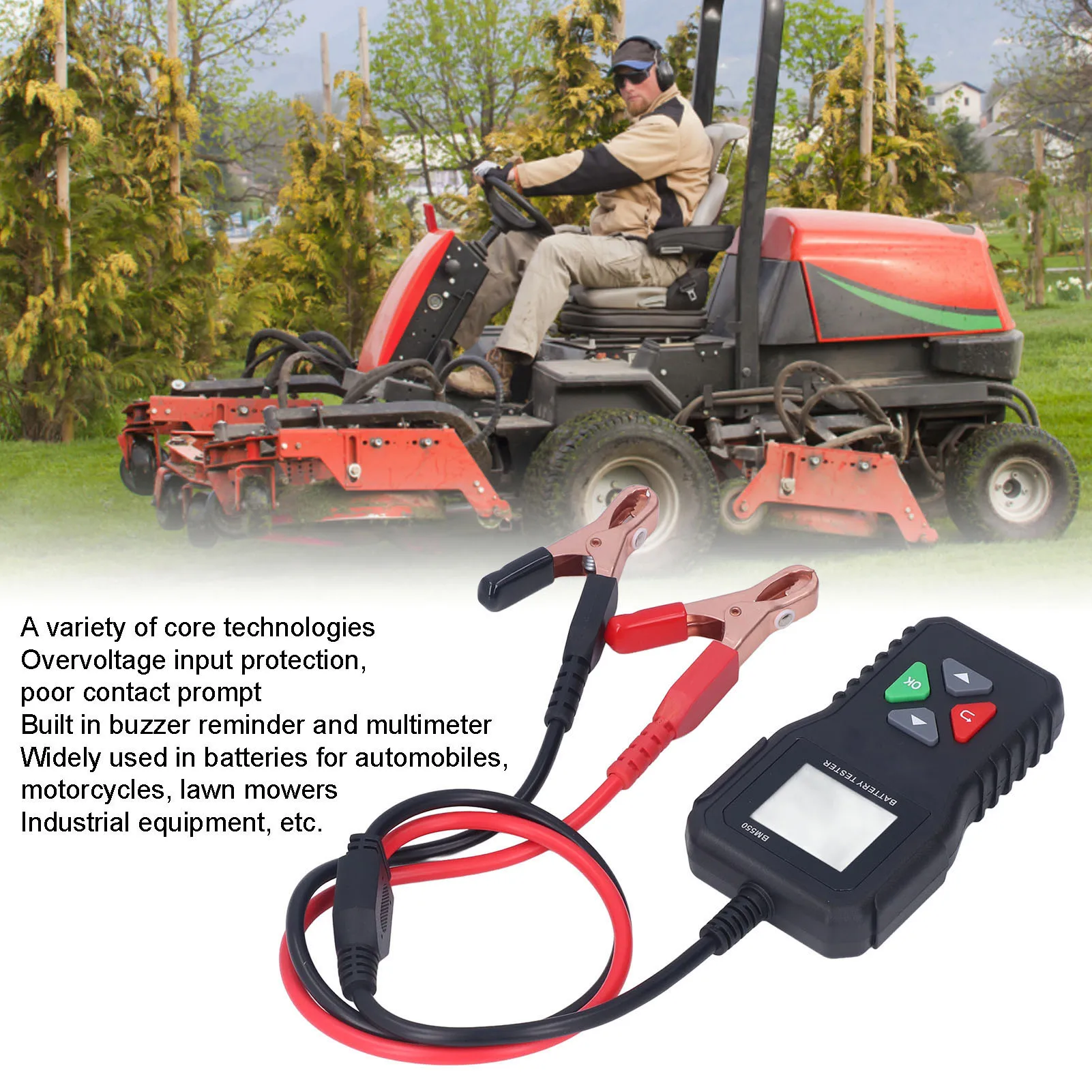 

Battery Analyzer 6V 12V 24V Battery Tester 6V 12V 24V 3 in 1 Professional Automotive Batteries Life Test BM550