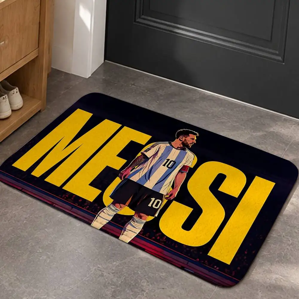 Leo GOAT NO-10 M-Messi Short Plush Non-Slip Floor Mat, Easy to Clean, for Bathroom Door & Bedroom Door